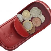 Visconti Monza Collection Vegetable Tanned Leather Tray Coin Purse TRY5 Red
