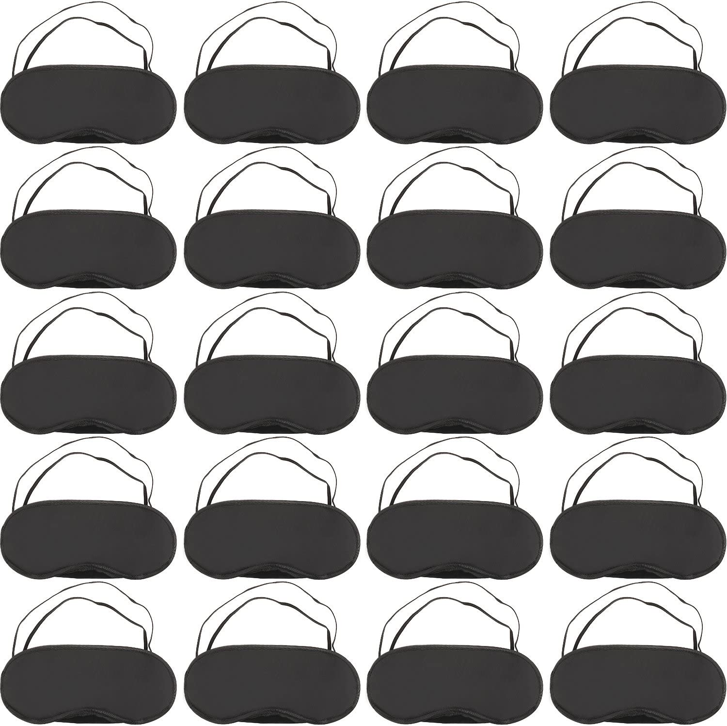 20 Pack Blindfold Eye Mask for Sleep Game Travel with Nose Pad (Black), 20 count (Pack of 1)