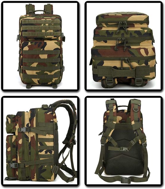 Doshwin 40L Military Backpack Tactical Army Assault Pack Molle Camo Rucksack for Camping Trekking Travel Hiking - Image 2