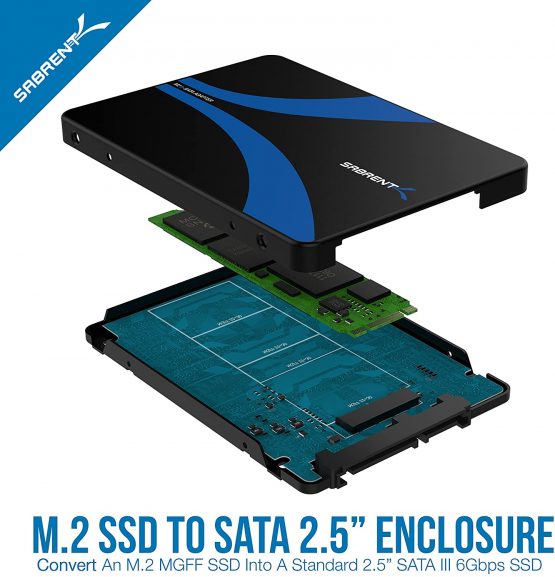 Sabrent M.2 SSD to 2.5-Inch SATA III Aluminum Enclosure Adapter (EC-M2SA) - Image 3