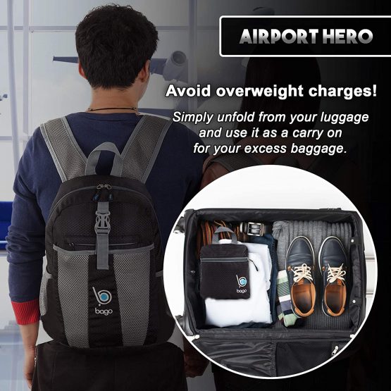 Bago 25L Lightweight Packable Backpack - Water Resistant Travel and Hiking Daypack - Foldable and Handy for Camping Outdoor Sports - Image 4