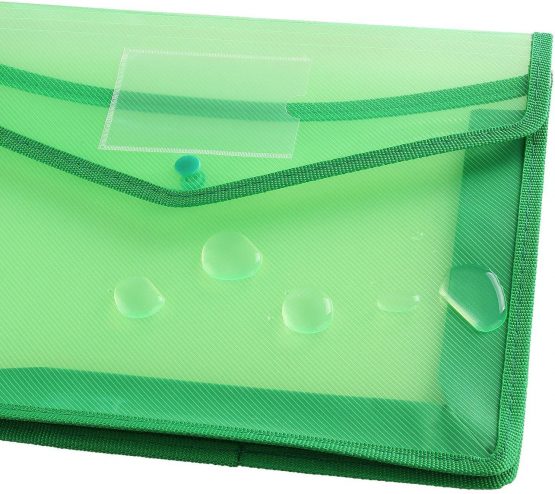 A4 Plastic Wallet Folders with Popper - A+Selected Document Pockets with Button A4 Plastic Envelope Wallets Files A4 for School Office Home - Pack of 5 - Red Blue Yellow Green Black - Image 4