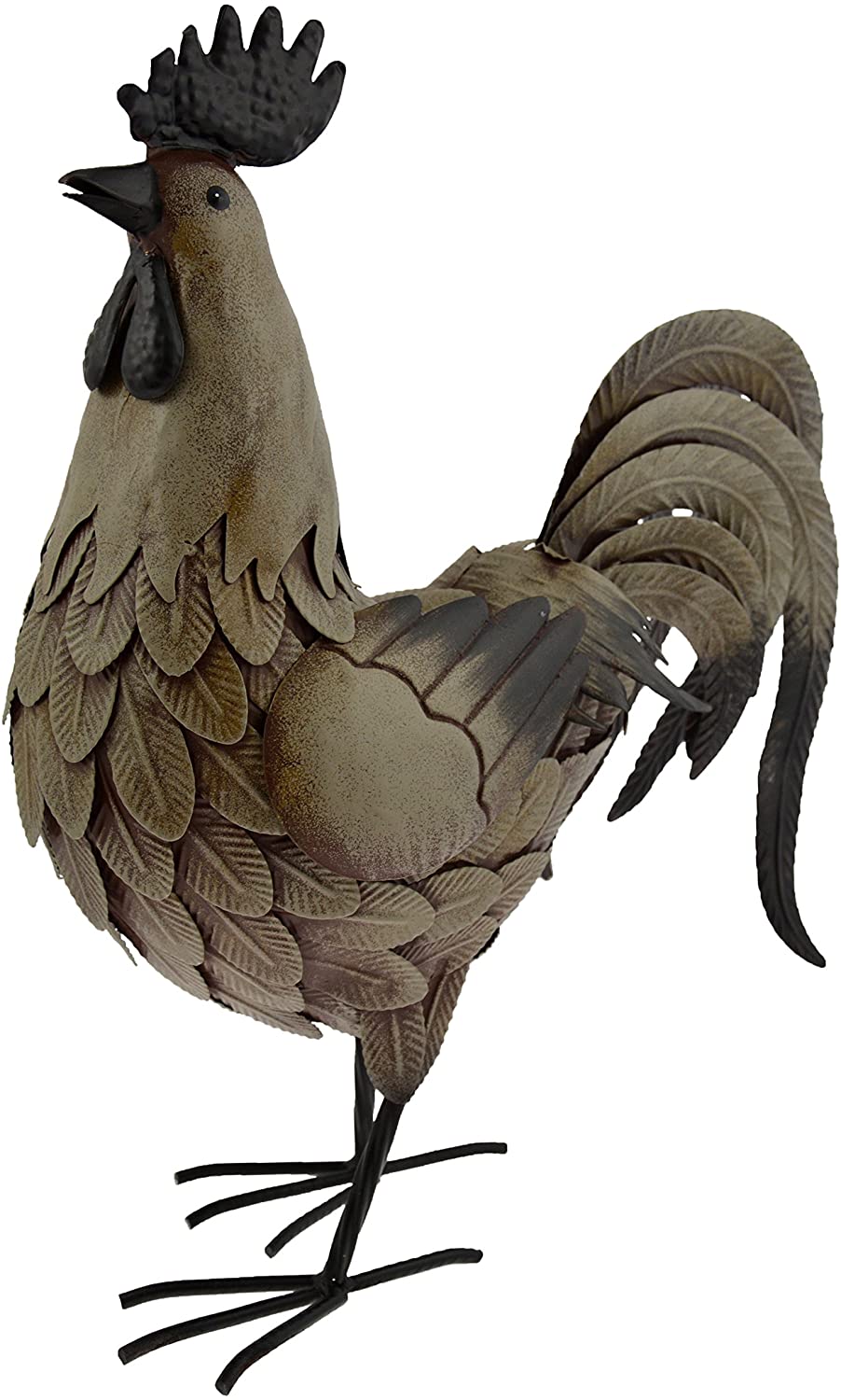 Green Jem GSGD56 Cockerel Metal Garden Decoration Ornament, Multi-Colour, 37x17x49 cm