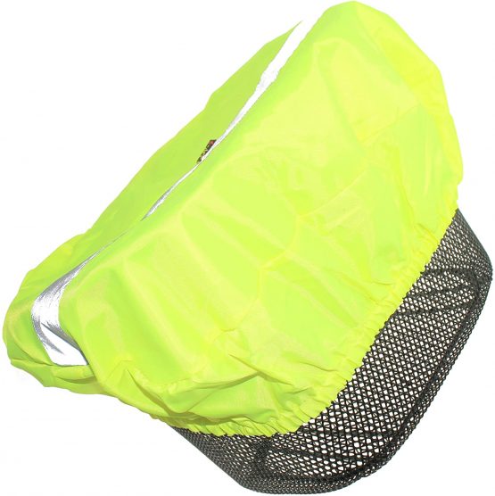 P4B Bicycle Basket Cover Front Bicycle Basket Rain Cover Reflex Neon Yellow Water Resistant with Reflective Stripes - Image 3