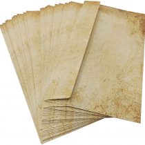 20 x Old Vintage Design Paper Envelopes DIN Lang for A4 Paper Great for Vintage invites and Letters