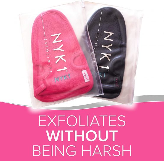 CLEANSING Body Exfoliator Exfoliating Glove (Dead Skin Remover) Exfoliating Mitt Tan Remover Exfoliating Body Scrub Exfoliator - Exfoliating Gloves for Bath Shower Body Scrub Exfoliating Sponge (Pink) - Image 3