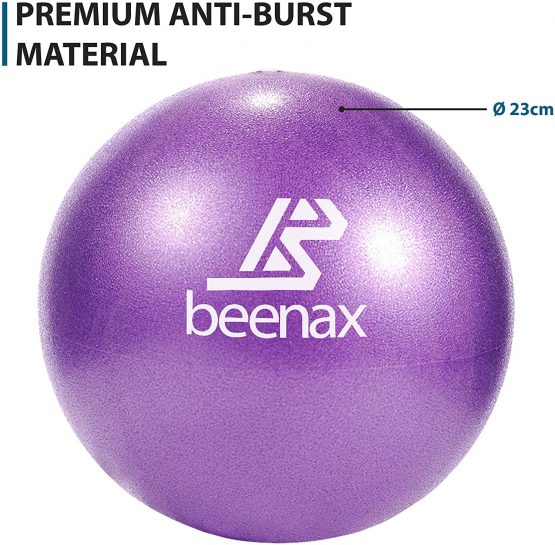 Beenax 23cm Soft Pilates Ball - 9 Inch Exercise Ball, Mini Barre Ball, Gym Ball - Perfect for Yoga, Pilates, Core Training, Physical Therapy and Balance (Home & Gym & Office) - Image 2