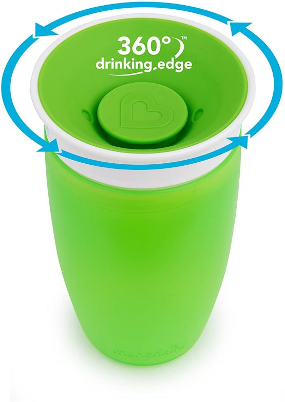 Munchkin Miracle 360 Degree Sippy Cup, 10 oz/296 ml, Green - Image 3