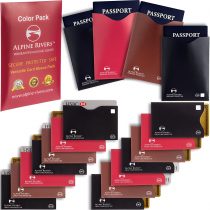 18 RFID Blocking Sleeves (14 Credit Card Holders & 4 Passport Protectors) Ultimate Premium Identity Theft Protection Sleeve Set for Men & Women. Smart Slim Design perfectly fits Wallet / Purse
