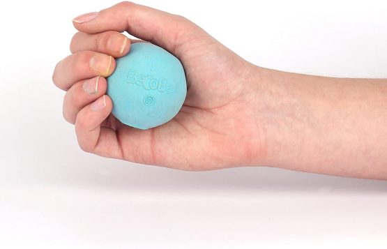 Beco Dog Ball - Eco Friendly Natural Rubber Hollow Chew Toy for Dogs - Extra Strong - Small - Blue - Image 2