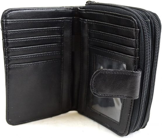 Ladies Super Soft Nappa Leather Bi-Fold Purse with Multiple Compartments and Slots - Image 4