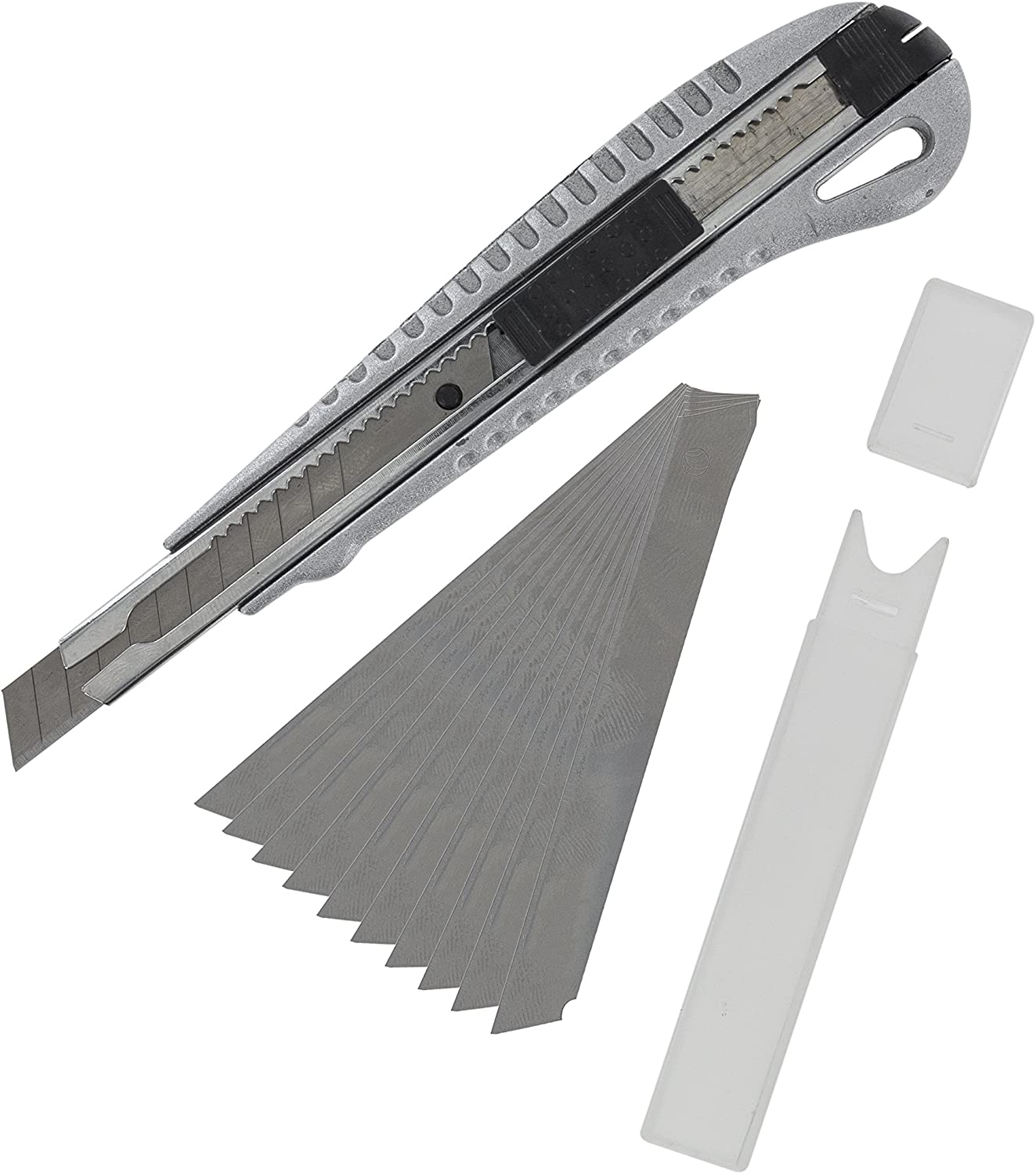 Modelcraft Snap Off Knife & 10 Blades (9mm), Silver, 13.5cm