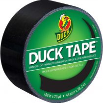 Duck Tape Solid Colours Black. Repair, craft, personalise, decorate and educate - 48mm X 18.2m