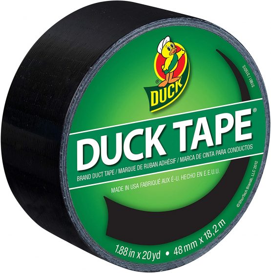Duck Tape Solid Colours Black. Repair, craft, personalise, decorate and educate - 48mm X 18.2m