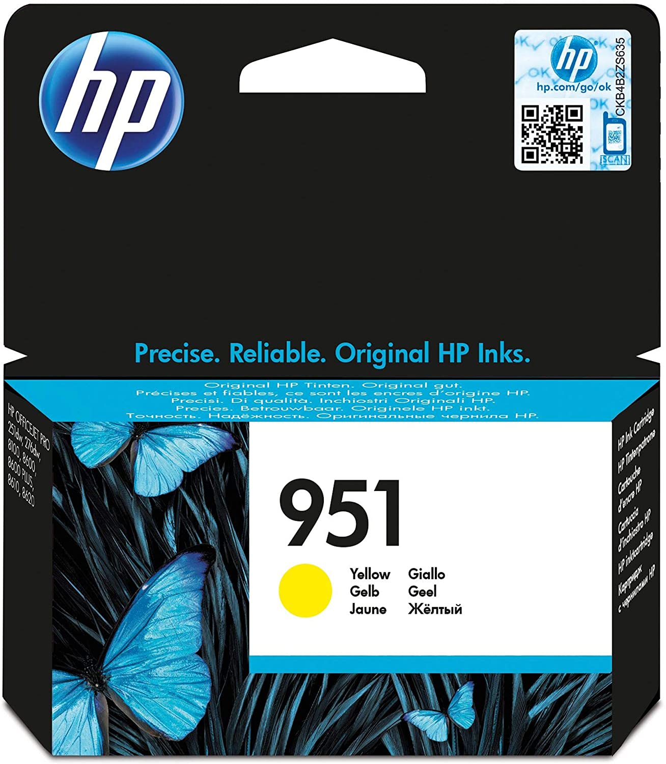 HP CN052AE 951 Original Ink Cartridge, Yellow, Single Pack, Standard