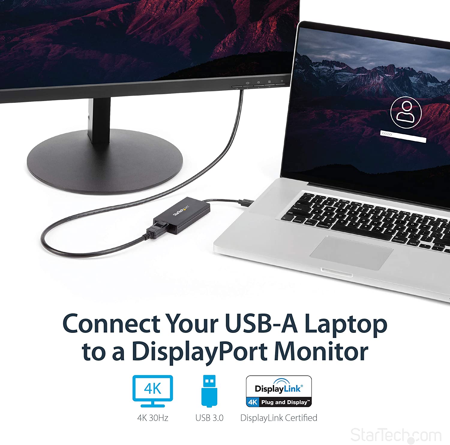StarTech USB 3.0 to DisplayPort Adapter 4K Ultra HD, DisplayLink ...