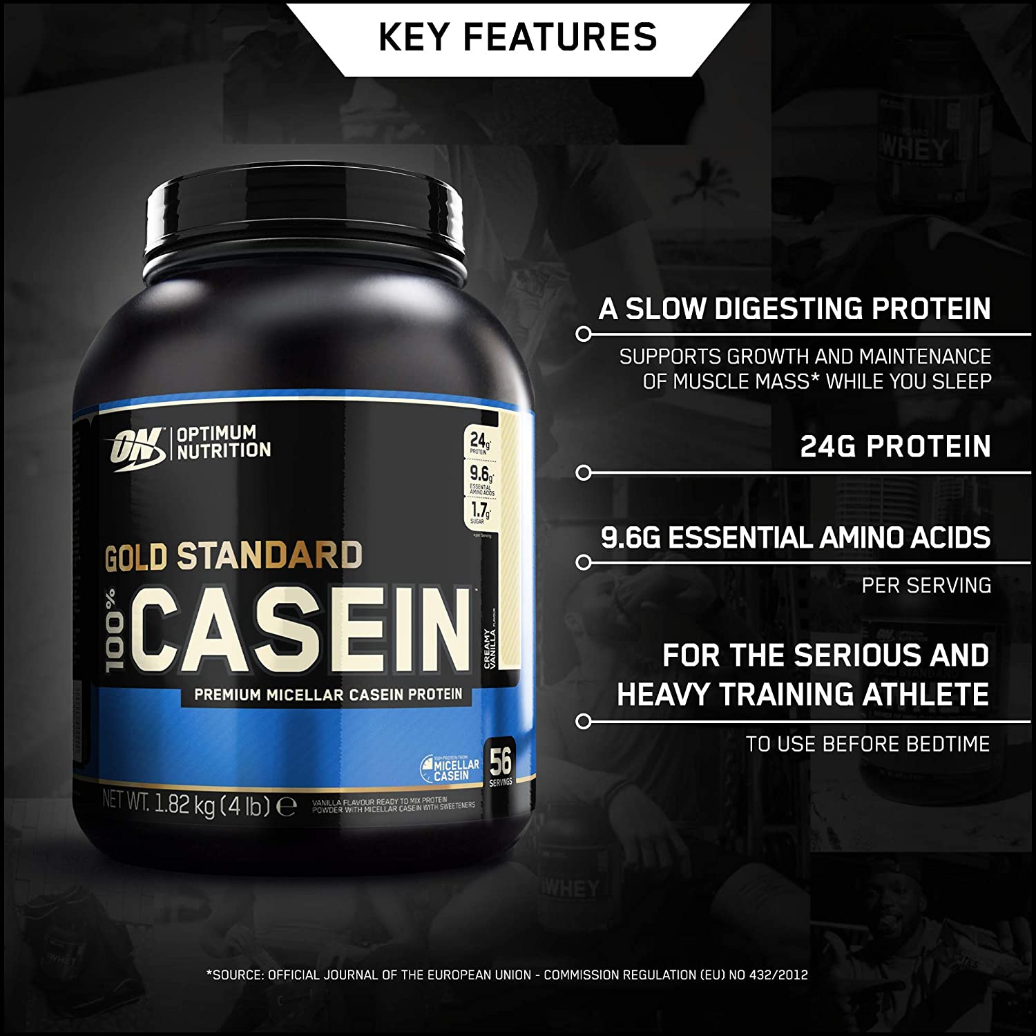 Optimum Nutrition Gold Standard 100% Casein Slow Digesting Protein Powder with Zinc, Magnesium and Amino Acids - Image 2