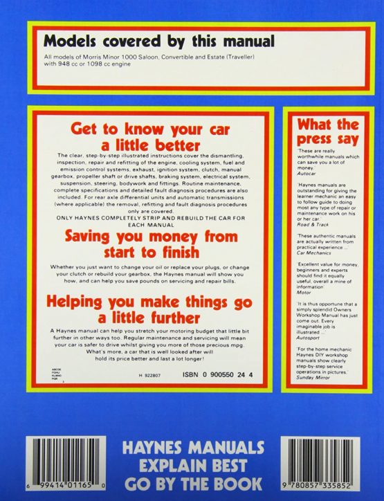 Morris Minor 1000 (56 - 71) Haynes Repair Manual - Image 2