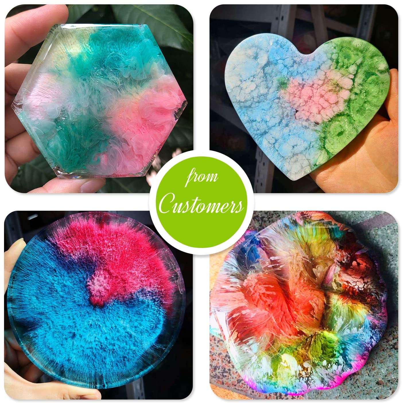 Alcohol Ink Set, 24 Vibrant Colours Alcohol-Based Ink for Petri Dish Making Epoxy Resin Painting - Image 4