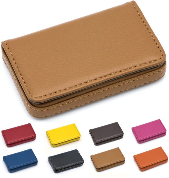 Padike Business Card Holders, Business Card Holder Wallet Credit Card ID Case/Holder - Keep Your Business Cards Clean (Apricot)