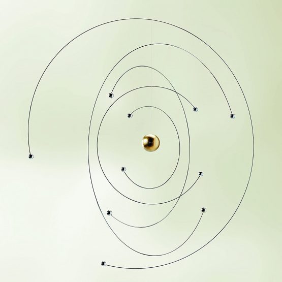 Flensted Mobiles Niels Bohr Mobile, Steel, Gold/Silver, 27 x 27 cm - Image 2