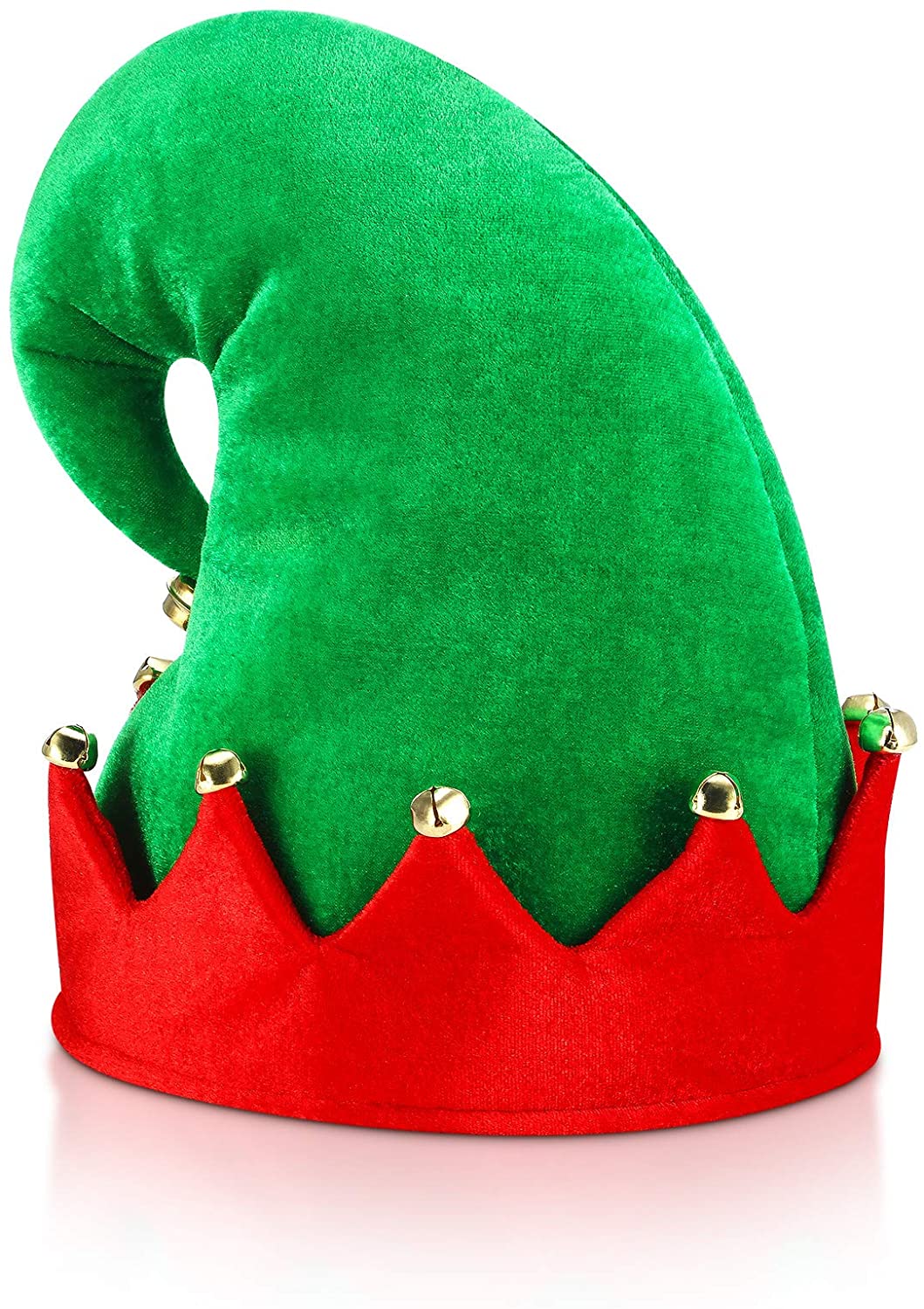 SATINIOR Christmas Santa Elf Shoes and Hat Christmas Red Green Costume Accessory Set (21 cm/ 8 Inch) - Image 3