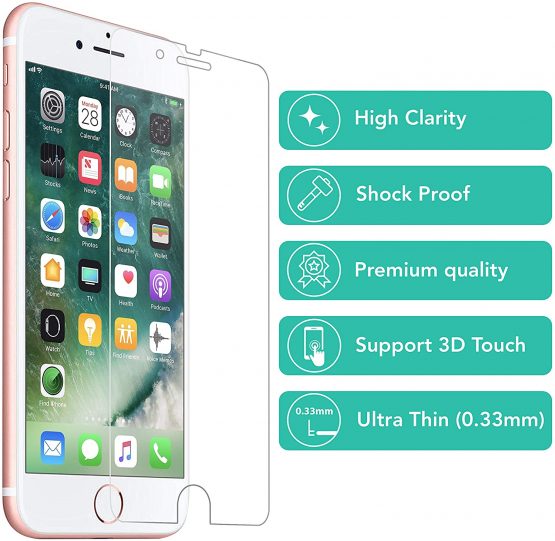 [2 Pack] Screen Protector for Apple iPhone 6 / 6S, iPhone 7/8, iPhone SE 2020 Tempered Glass Film 9h HD iSOUL, 0.26mm Premium Shatterproof Protection 4.7"Inch [Easy Installation] [Bubblefree] - Image 3