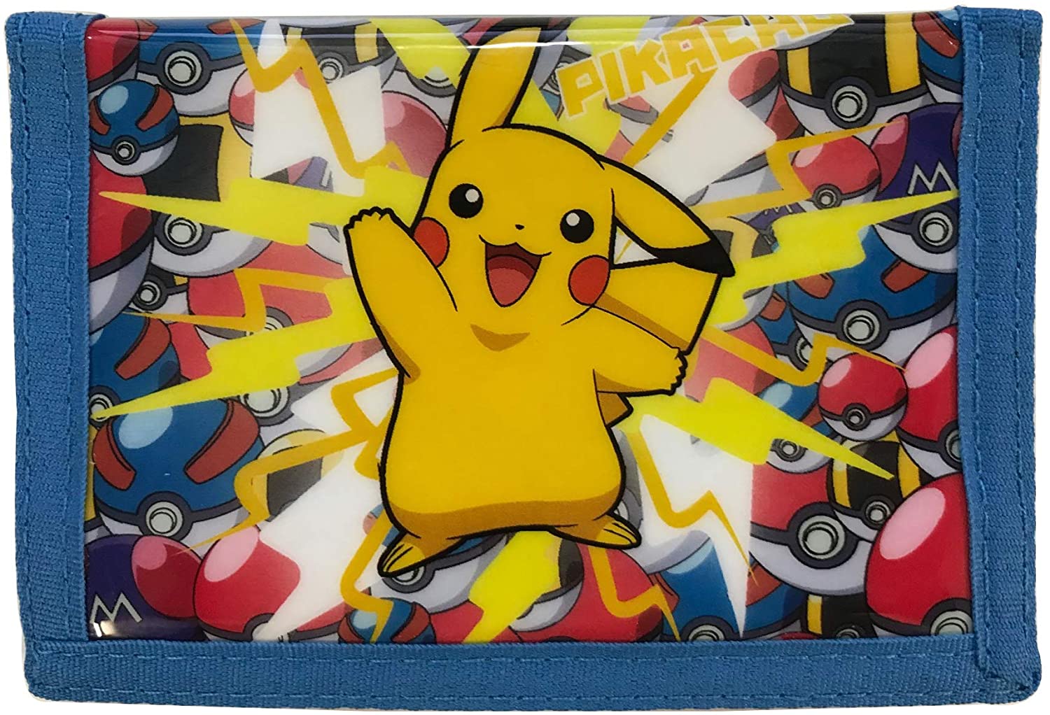 Pikachu Pokemon Lightning Strike! - Coin & Card Tri-Fold Wallet, Multicolor, 13 x 8 x .7cm