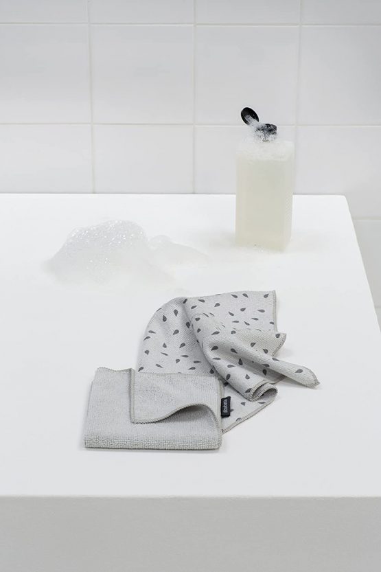 Brabantia 117688 Microfibre Cleaning Cloths (x 2), Machine Washable, Light Grey - Image 4
