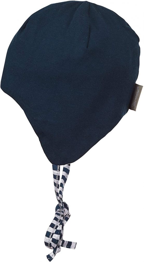 Sterntaler Reversible Cap with Tie Straps, Age: 5-6 Months, Size: 43 cm, Navy Blue - Image 4