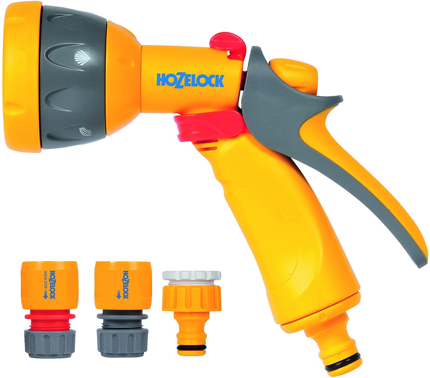 HOZELOCK, Multi-Jet Spray Gun Kit ø 12.5mm, 15mm (1/2"- 5/8") : Complete Spray Kit, Connection Kit, 1 Multi-jet Spray Gun