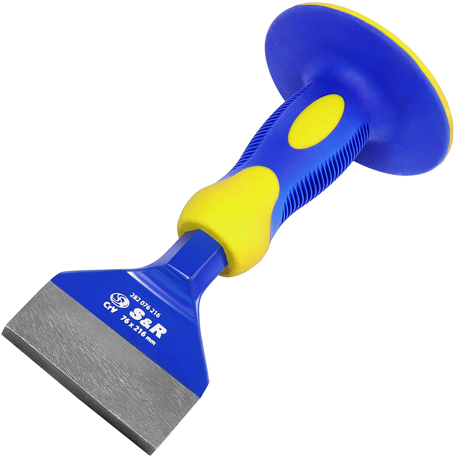 S&R Tile Chisel 216 x 76 mm - Brick and Hand Tile With Chrom-Vanadium Steel Blade, Hand Protection, Specially Bevelled Edge