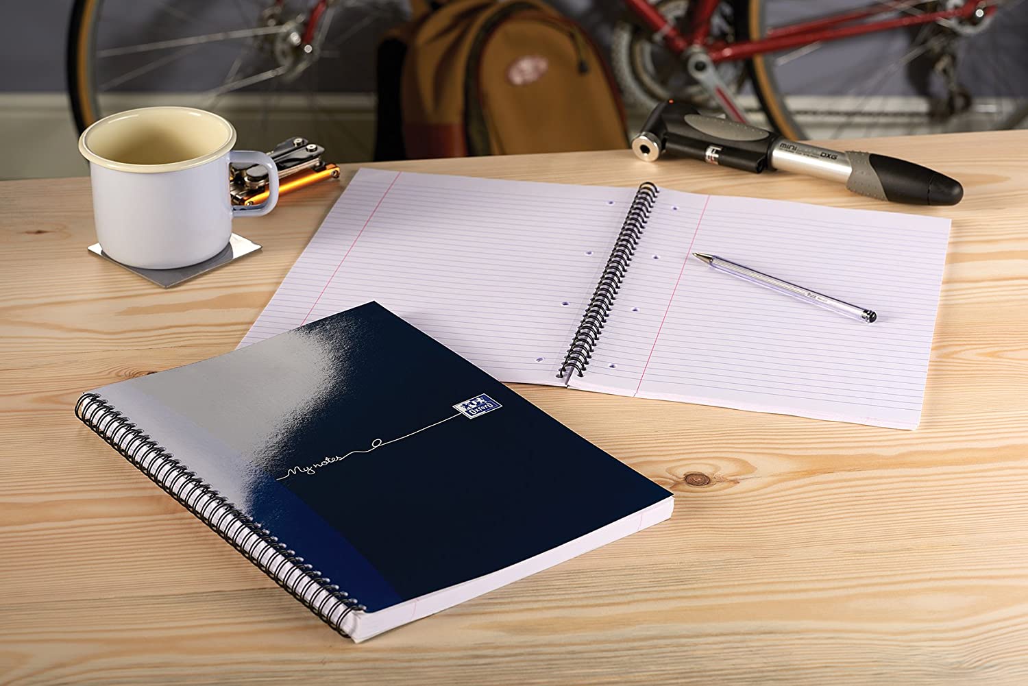 Oxford My Notes A4 Card Cover Wirebound Notebook, Ruled with Margin and Perforated, 200 Page, 1 Notebook Black - Image 2