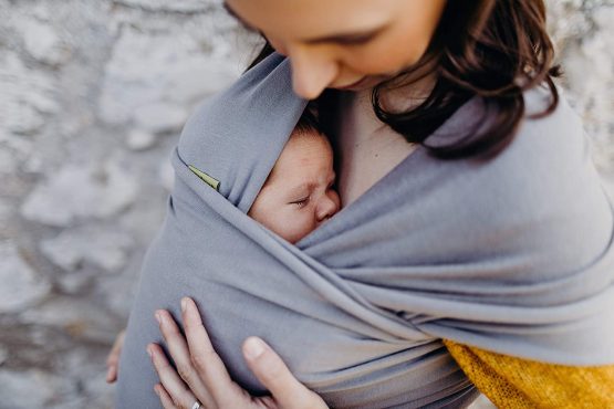 Boba Wrap Baby Carrier, Grey - Original Stretchy Infant Sling, Perfect for Newborn Babies and Children up to 35 lbs - Image 2