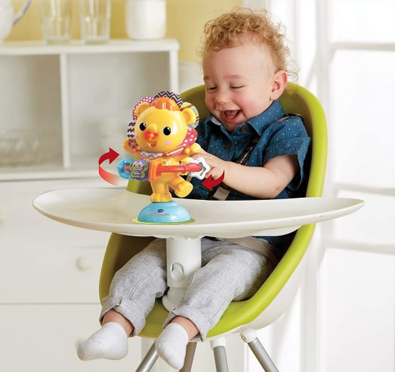 VTech Twist and Spin Lion, Baby Music Toy for Sensory Play, Educational Toys for Kids, Baby Interactive Toy with Lights and Songs, Musical Toy with Suction Cup, Suitable for Boys and Girls 6 Months + - Image 3