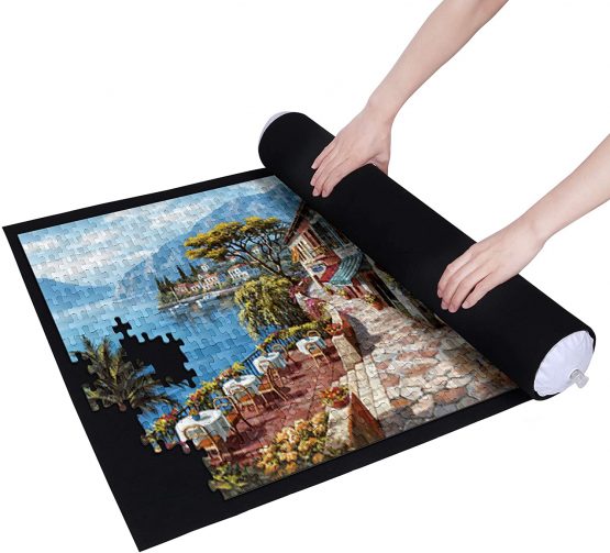 Becko Puzzle Roll Jigsaw Storage Felt Mat, Jigroll Up To 1,500 Pieces, Environmental Friendly Material for Jigsaw Puzzle Player, Box With Drawstring Storage Bag - Image 2