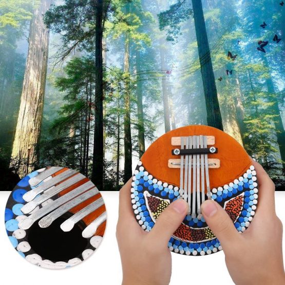 Dilwe Thumb Piano, 7 Key Coconut Shell Portable Thumb Piano Tuneable Kalimba Mbira African Finger Musical Instrument for Children Adult - Image 3