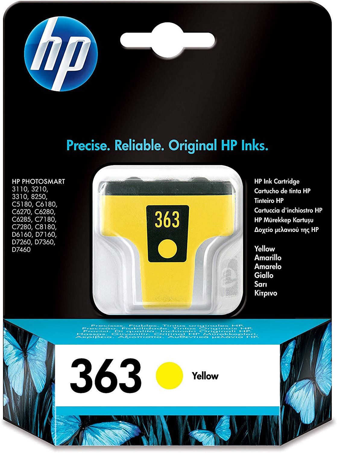 HP C8773EE 363 Original Ink Cartridge, Yellow, Single Pack, Standard