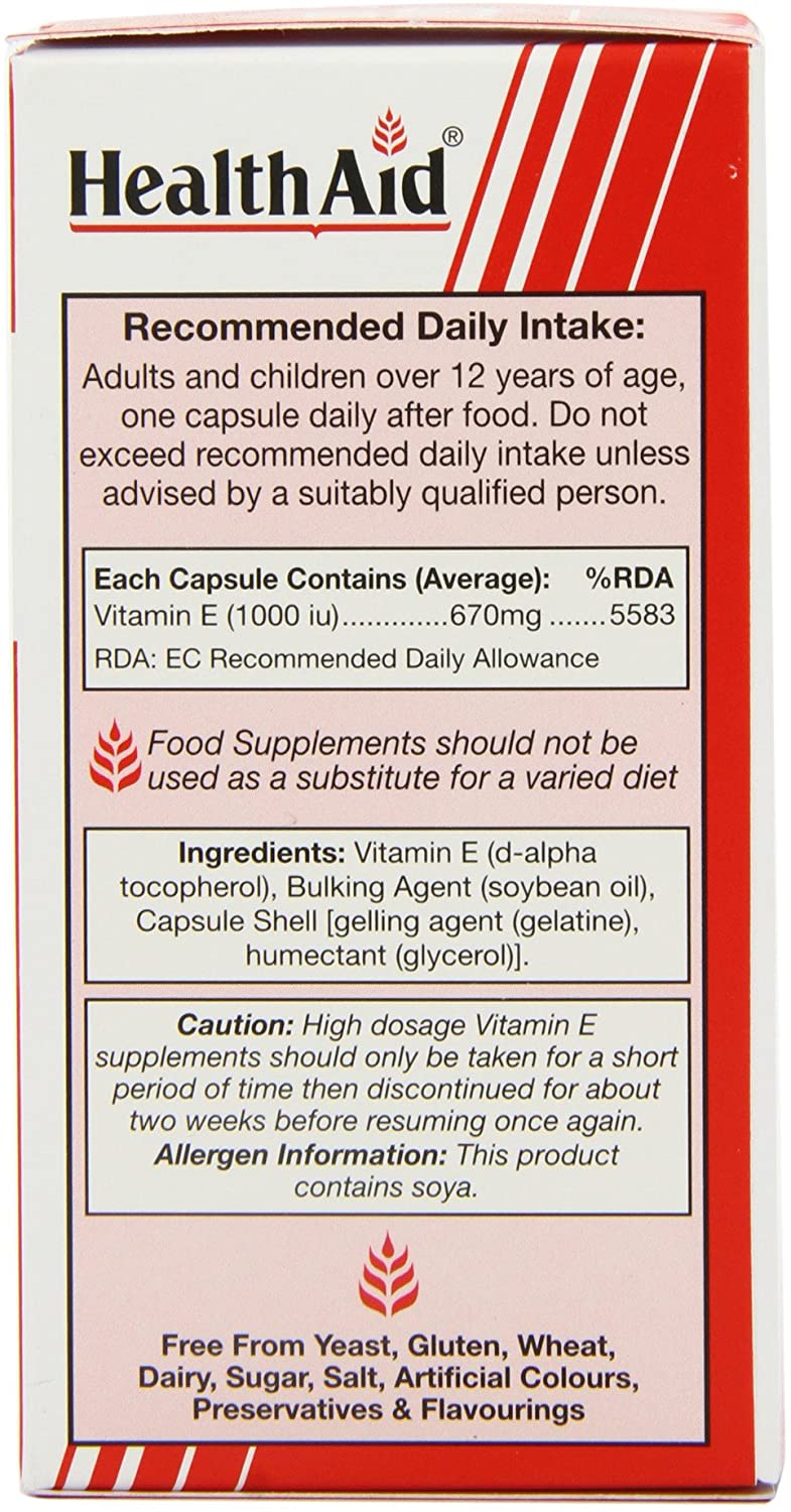 HealthAid Vitamin E 1000iu - 60 Capsules, 60 count (Pack of 1) - Image 2