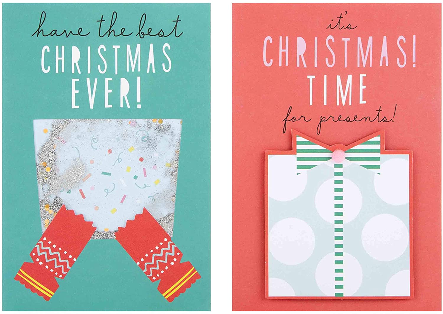 Hallmark Handmade Christmas Cards - 10 Cards in 2 Designs, Cracker Christmas Card Pack - Image 2