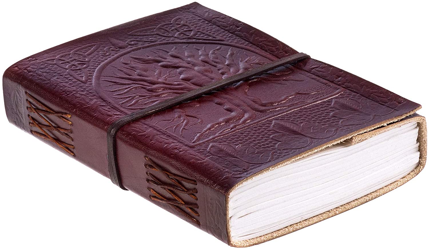 Paper High Fair Trade Tree Of Life Design Genuine Leather Journal Writing Notebook, 13.5 x 18.5 cm, Handmade & Eco Friendly - Image 3