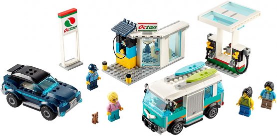LEGO 60257 City Nitro Wheels Service Station Building Set with SUV, Camper Van and Surfboards, Car Toys for Kids - Image 3