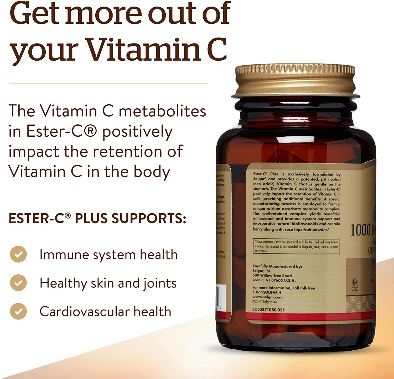 Solgar Ester-C Plus 1000 Mg Vitamin C Tablets, Pack of 30, Supports Healthy Immune System, Highly Absorbable Vitamin C - Image 4