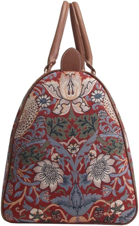 Signare Tapestry Large Duffel Bag Overnight Bags Weekend Bag for Women (William Morris Strawberry Thief Red, BHOLD-STRD) - Image 3