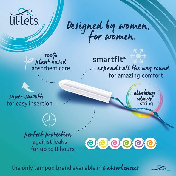 LilLets NonApplicator Lite Tampons X 96 6 Packs of 16 Light Flow