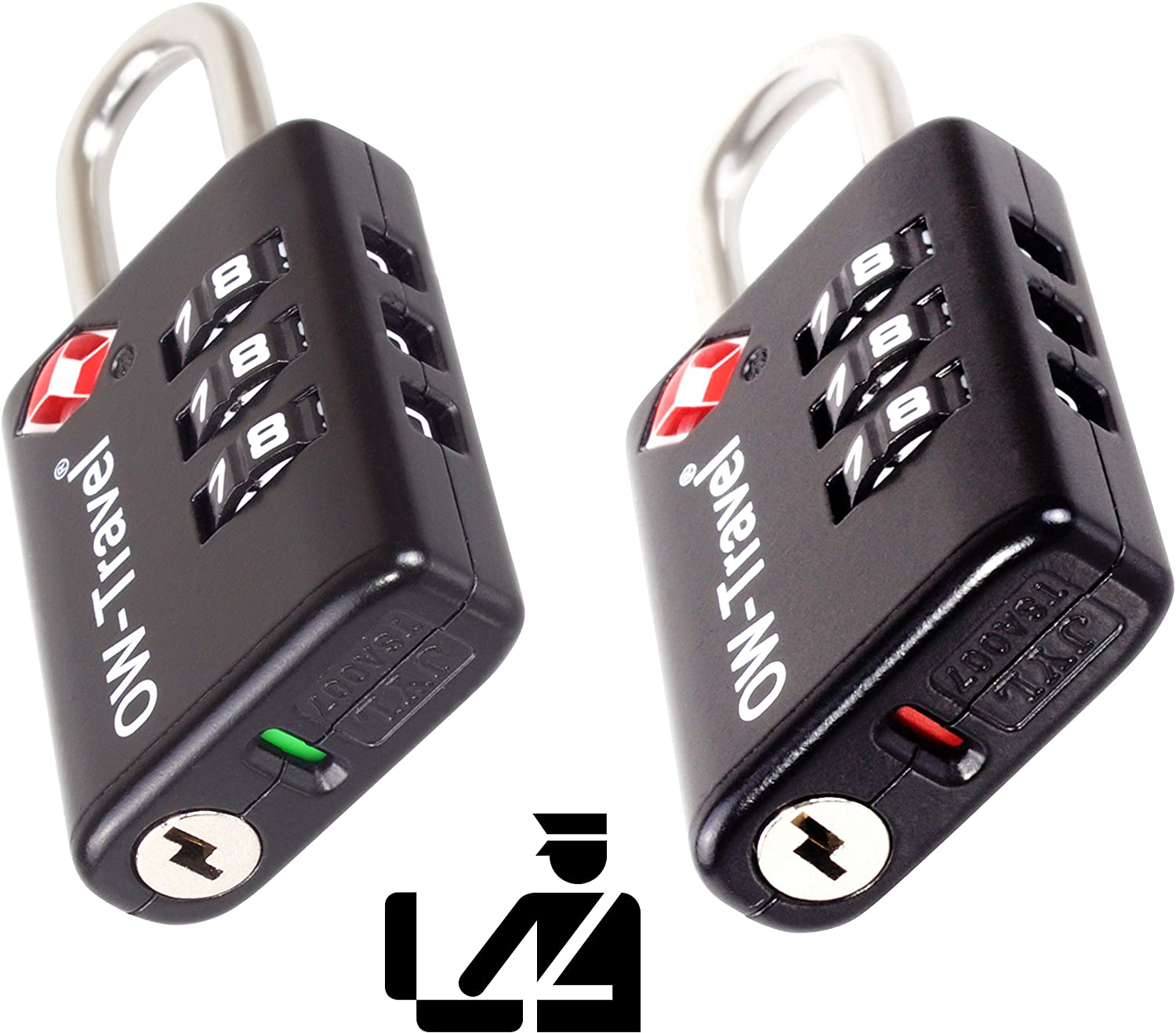 OW-Travel TSA Approved Luggage Locks Suitcase Locks with Open Alert (4 Pack Black) 3 Digit Security Suitcase Padlock. Travel Bag Combination Luggage Padlocks for Suitcases. Bags Case TSA Travel Lock - Image 2