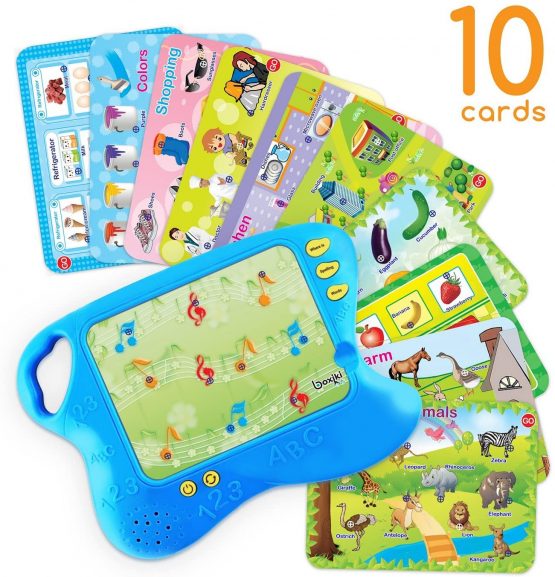 Learning Pad with 10 Educational Cards by Boxiki Kids | Kids Board Game w/ Touch and Learn Functions | Smart Pad for Children's Learning Games | Educational Electronic Learning Set - Image 2