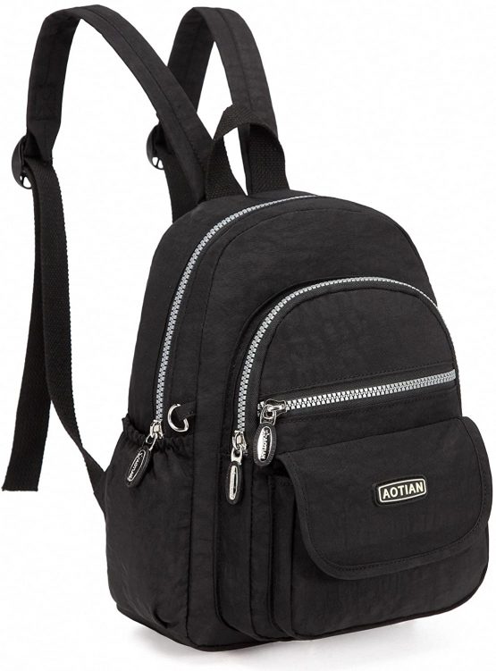 AOTIAN Nylon Lightweight Sturdy Little Casual Backpack 7 L Black - Image 4