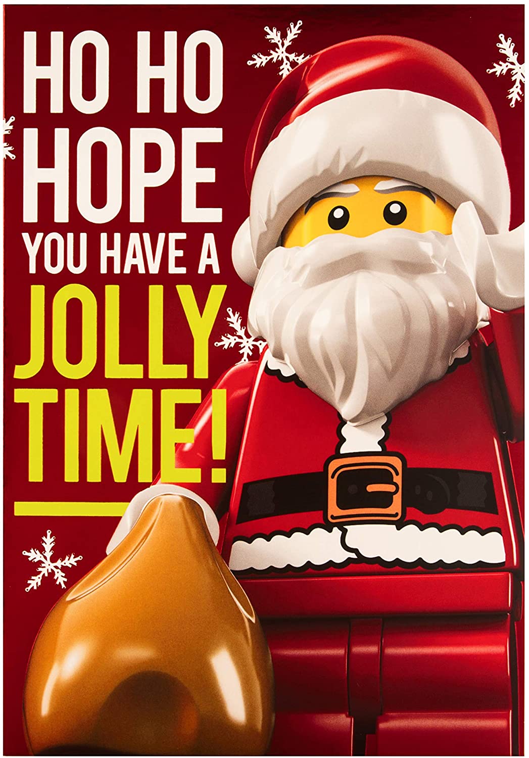 Christmas Card for Any Recipient from Hallmark - Lego Santa Design, red, 22.8cm x 15.9cm