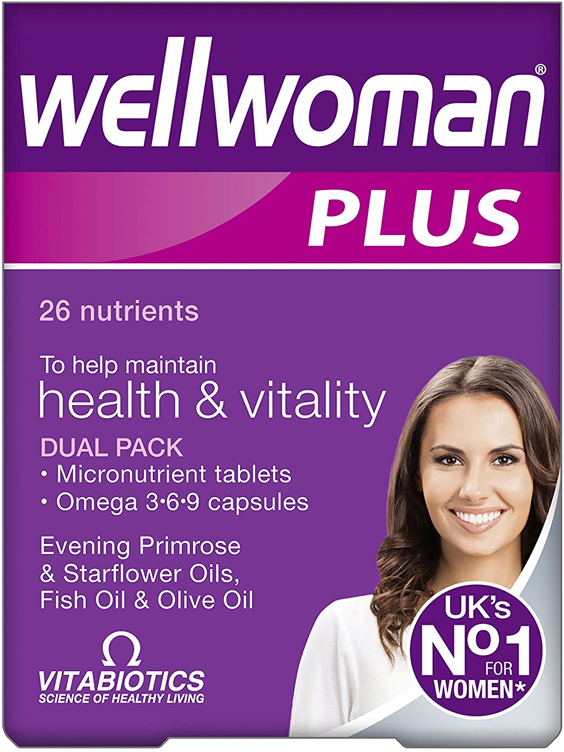 Multivitamin Tablets for Women Wellwoman Tablets Plus Omega 3-6-9, New, 56 count (Pack of 1)